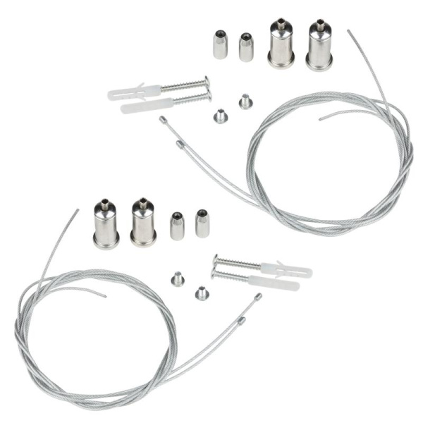 Комплект крепления для подвесного монтажа накладных светильников UFL-H04 SILVER 200 POLYBAG четыре тросика с креплениями длиной 2м Uniel UL-00013446