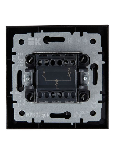 Выключатель 2-кл. СП BRITE ВСР10-2-0-БрТБ 10А в сборе бр. IEK BR-V20-0-10-K45-F