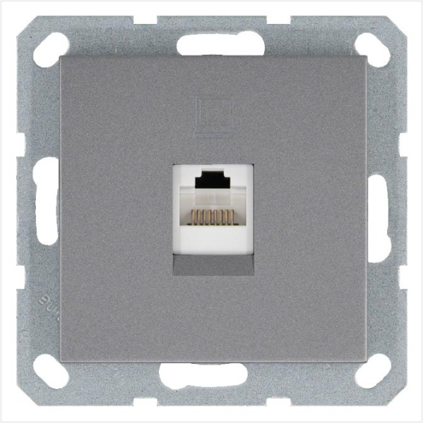 Розетка компьютерная 1-м RJ45 IP20 кат. 5E механизм алюм. Jasmart G6105S
