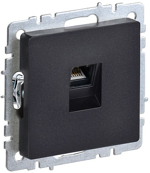 Розетка компьютерная СП RJ45 кат.6 BRITE РК11-БрЧ механизм черн. IEK BR-K10-2-K02