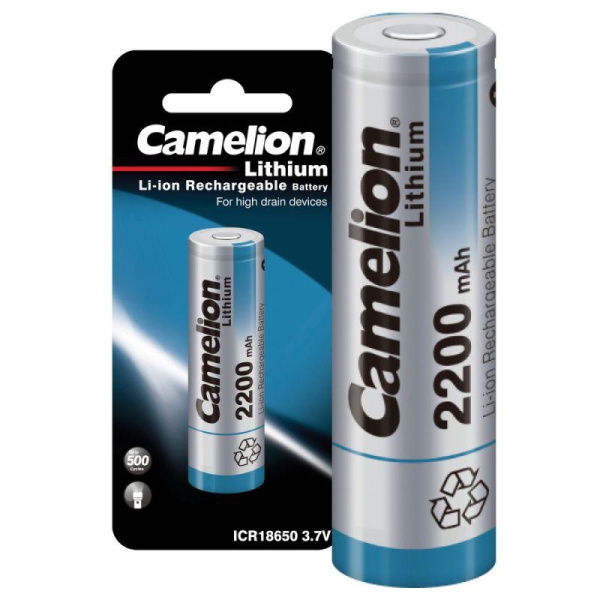 Аккумулятор ICR18650 2200мА.ч 3.7В Li-Ion/ LiCoO2 Camelion 14720