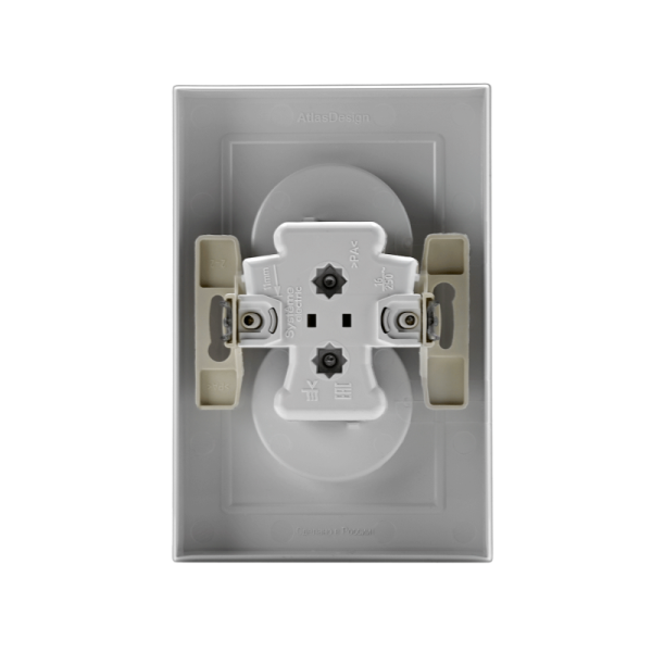 Розетка 2-м СП AtlasDesign 16А IP20 без заземл. в сборе бел. SE ATN000120