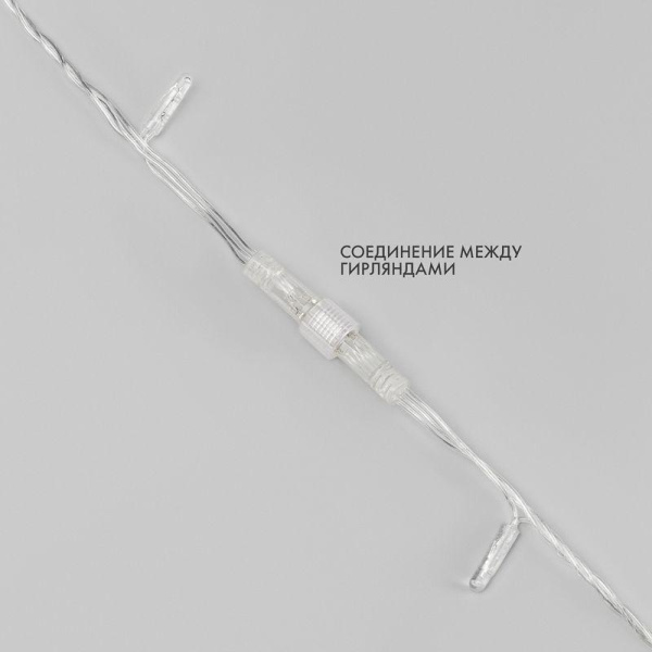 Гирлянда светодиодная "Нить" 10м 100LED красн. 10Вт 230В IP65 постоян. свечение провод ПВХ прозр. (нужен шнур питания 303-500-1) Neon-Night 305-182