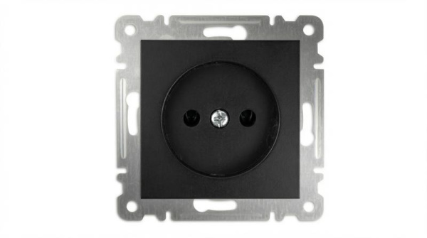 Розетка 1-м без заземл. СП 16А IP20 250В механизм Karea черн. Makel 57054022