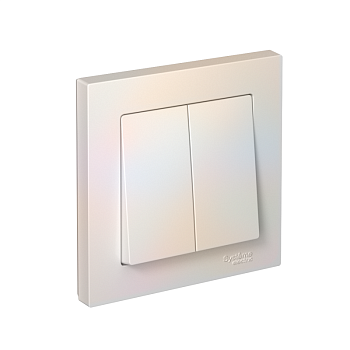 Выключатель 2-кл. СП AtlasDesign 10А IP20 (сх. 5) 10AX в сборе жемчуж. SE ATN000452