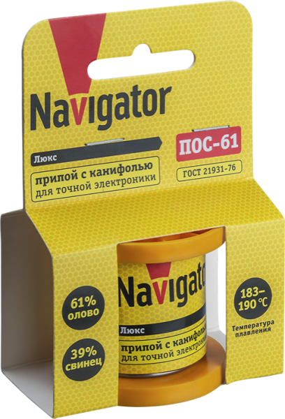 Припой 93 086 NEM-Pos02-61K-1.5-K200 (ПОС-61; катушка; 1.5мм; 200 г) Navigator 93086