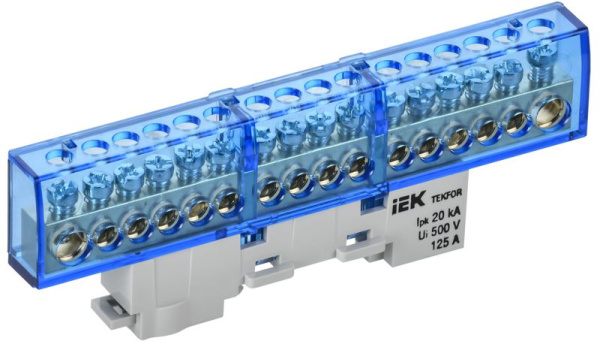 Шина нулевая N изол. на универс. держ. 8х12-16-С TEKFOR IEK TF-NN20-16-KL-K07