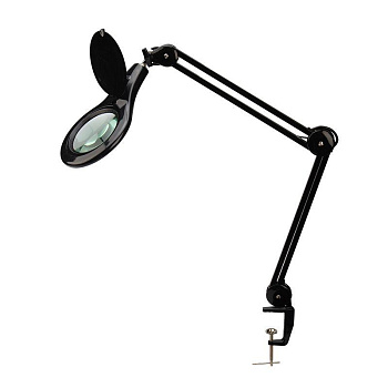 Лупа на струбцине круглая 5D с подсветкой 56 SMD LED d127мм черн. Rexant 31-0406