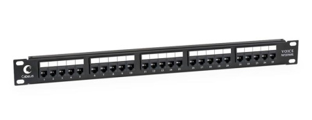 Патч-панель 19дюйм 1U 25 портов RJ11 (6P4C) Cabeus 7990c