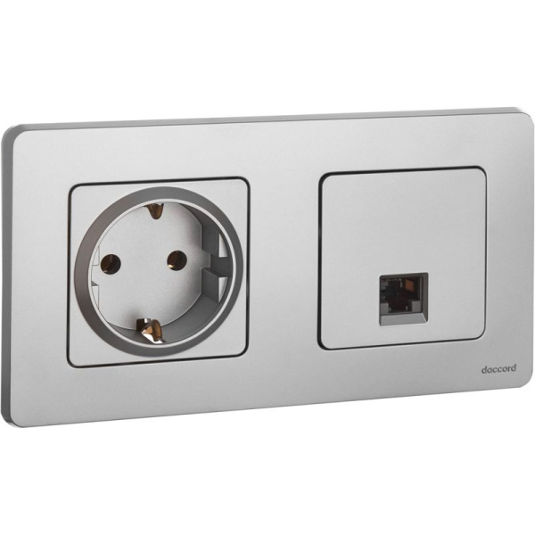 Розетка компьютерная СП Inspiria RJ45 кат.5E UTP IP20 алюм. IEK 673827