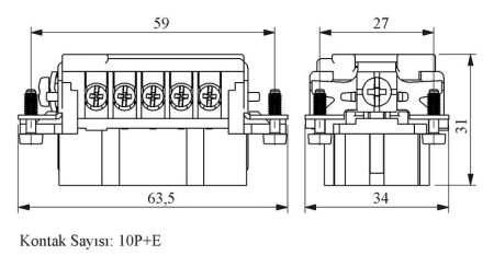 Гнездо 10п 16А EMAS EB010CP00