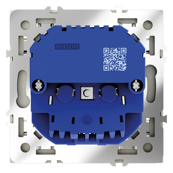 Розетка 1-м СП S70 16А с USB A+С с заземл. защ. шторки механизм сталь Voltum VLS040505