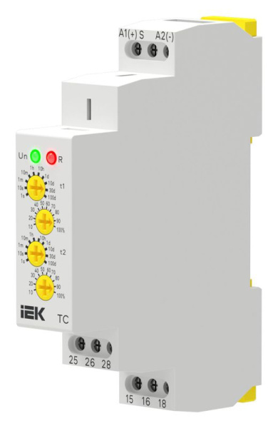 Реле циклическое реверсивное TC 2 контакта 12-240В AC/DC AC IEK CTR-450-TC-2-1HD-U240-C00