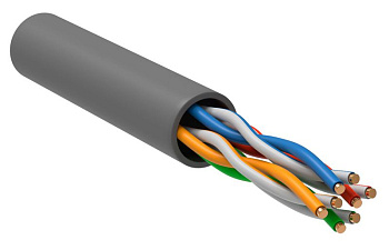 Кабель витая пара U/UTP кат.5E 4х2х24AWG PATCH LSZH сер. (500м) (м) ITK LC2-C5E04-121