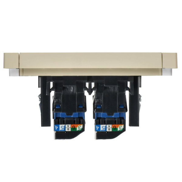 Розетка компьютерная 2-м RJ45 кат.6 FORTE&PIANO FP434 ваниль IEK FP-K20-2-K10