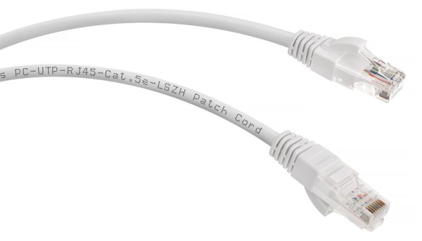 Патч-корд U/UTP кат.5E PC-UTP-RJ45-Cat.5e-0.3m-WH-LSZH 2хRJ45/8p8c неэкранир. LSZH 0.3м бел. Cabeus 9487c