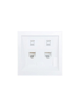 Розетка компьютерная 2-м СП ZIMA IP20 RJ45 с модулем кат.6 механизм бел. LEZARD 704-0288-142