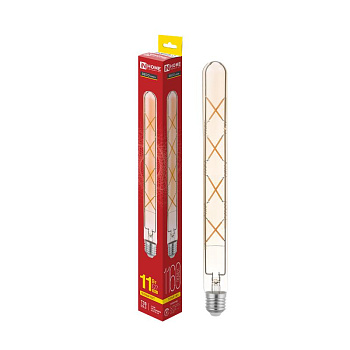 Лампа светодиодная филаментная LED-T30-deco gold 11Вт золотая 3000К тепл. бел. E27 1160лм 230В 300мм IN HOME 4690612050898