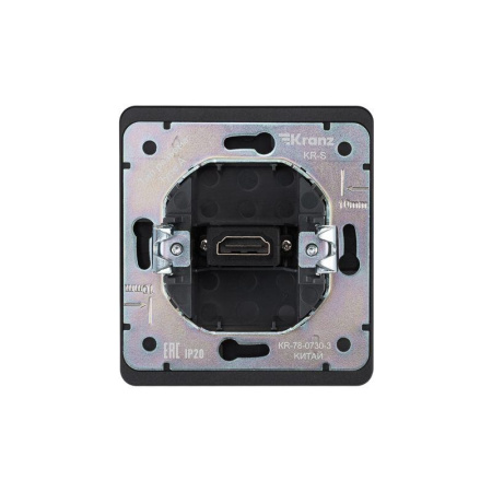 Розетка СП ROUND HDMI IP20 оникс Kranz KR-78-0730-3