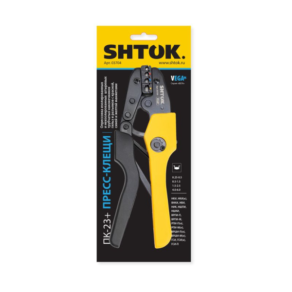 Пресс-клещи ПК-23+ матрица профиль овал 0.25-6.0кв.мм (03704) SHTOK 376211