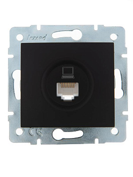 Розетка компьютерная 1-м СП Karina RJ45 механизм черн. бархат LEZARD 707-4288-139