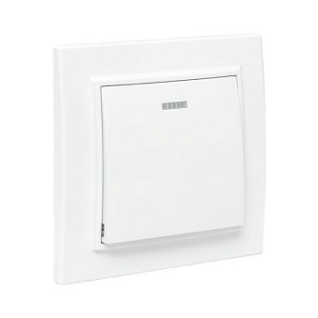 Выключатель 1-кл. СП Минск 10А IP20 с индикатором бел. Basic EKF ERV10-121-10