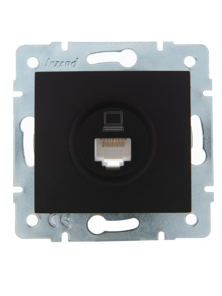 Розетка компьютерная 1-м СП Karina RJ45 механизм черн. бархат LEZARD 707-4288-139