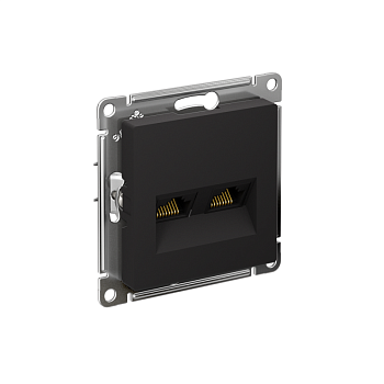 Розетка компьютерная 2-м AtlasDesign RJ45 кат.5E механизм карбон SE ATN001085