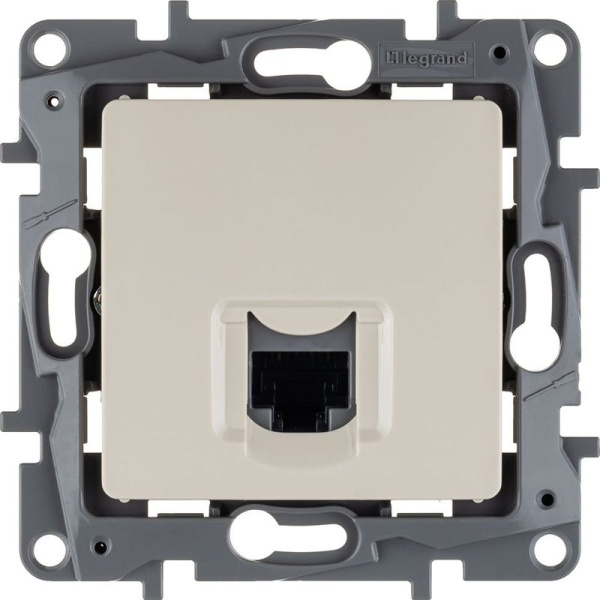 Розетка компьютерная 1-м СП Etika RJ45 кат.5E UTP механизм сл. кость IEK 672341