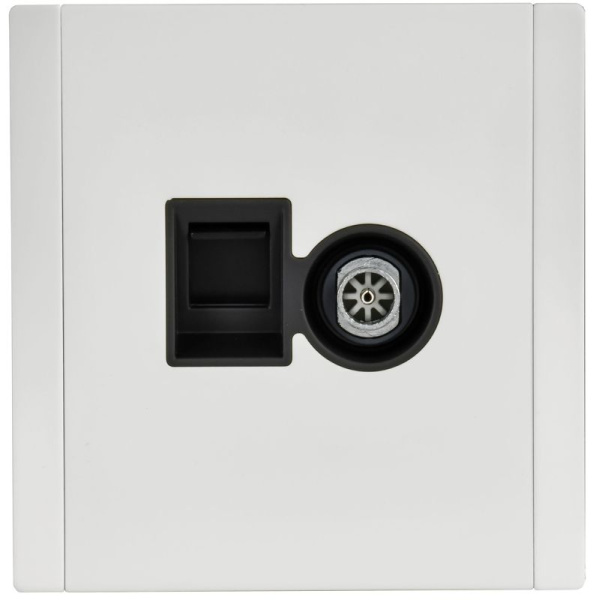 Розетка 2-м FORTE&PIANO FP236M TV+RJ45 кат.5E бел. IEK FP-AK20-1-M-K01