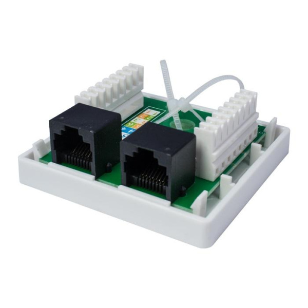 Розетка компьютерная 8P8C RJ-45 UTP кат.5E 2 порта (DIY) SUPRLAN 10-0309-1