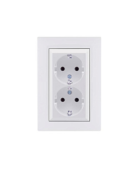Розетка 2-я Karea RIZZ с заземл. бел. Makel 88001082