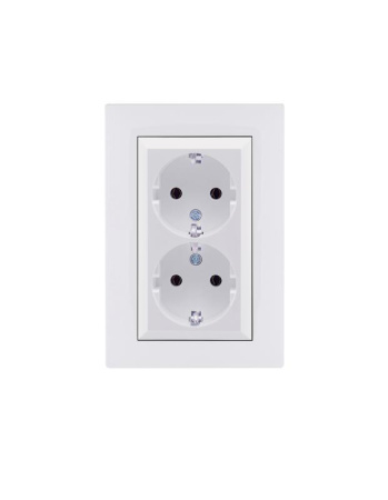 Розетка 2-я Karea RIZZ с заземл. бел. Makel 88001082