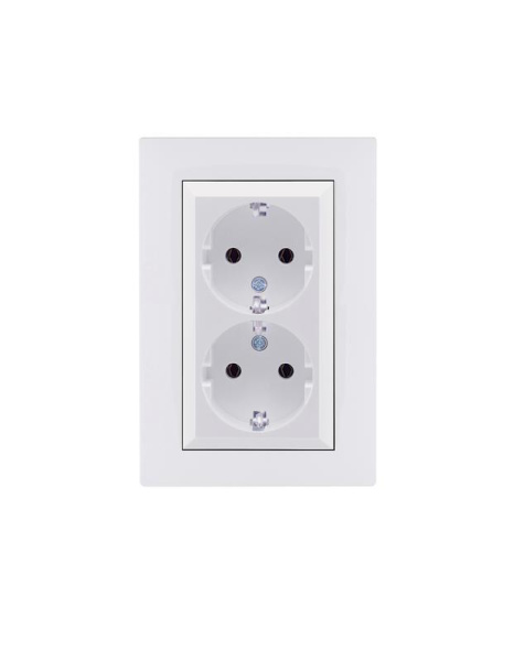Розетка 2-я Karea RIZZ с заземл. бел. Makel 88001082