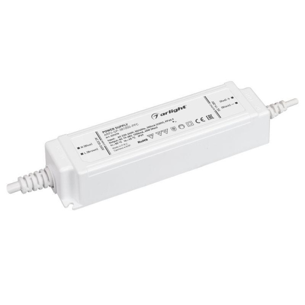Блок питания ARPJ-SP-381050-PFC 40Вт 19-38В 1.05А IP67 пластик Arlight 037270