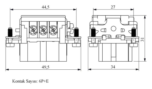 Гнездо 6п 16А EMAS EB006CP00