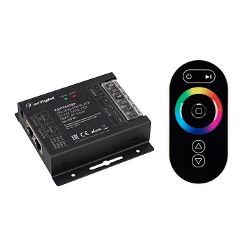 Контроллер ARL-OVAL-RGB 12-24В 3х10А ПДУ Овал RF RJ45 IP20 метал. черн. Arlight 027157