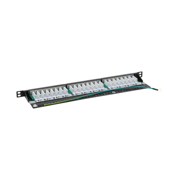 Патч-панель 19дюйм 0.5 U CAT6 24 порта RJ45 экранир. DKC RN6PPF2405