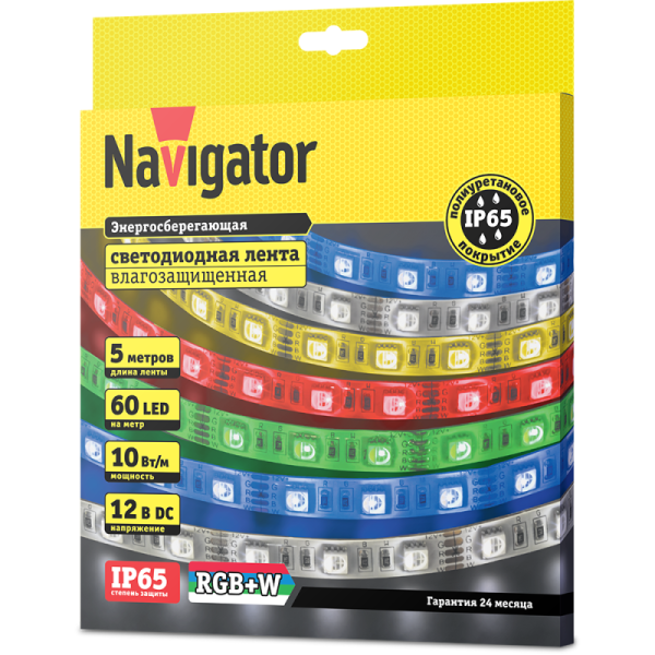Лента светодиодная 14 468 NLS-5050RGBW60-10-IP65-12V (уп.5м) NAVIGATOR 14468