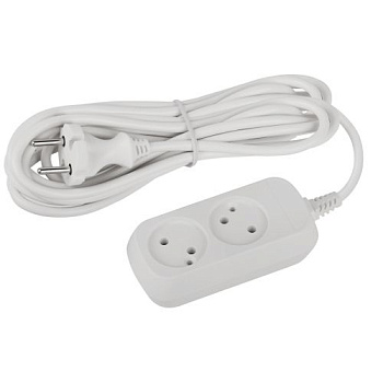 Удлинитель 2х5м без заземл. 10А IP20 GREEN LINE UDL-10-250 ПВС 2х0.75 Эра Б0065044
