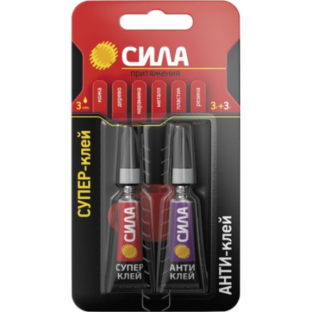 Супер-клей сверхпрочный 3г+антиклей SABL1-33 СИЛА C0039400