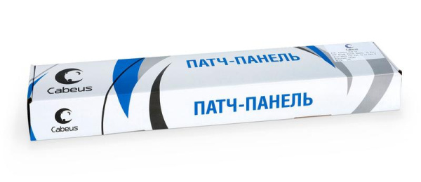 Патч-панель 19дюйм 2U 48 портов RJ45 кат.5E Dual IDC PL-48-Cat.5e-Dual IDC с задн. кабельным организатором Cabeus 7001c