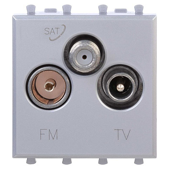 Розетка телевизионная TV/FM/SAT 2мод. Avanti "Закаленная сталь" DKC 4404532