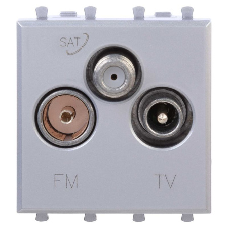 Розетка телевизионная TV/FM/SAT 2мод. Avanti "Закаленная сталь" DKC 4404532