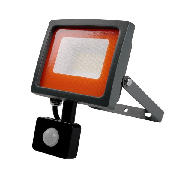 Прожектор светодиодный PFL-SC SENSOR 30Вт 6500К IP54 190-260В ДО закален. матов. стекло датчик движения инфракрасный JazzWay 5001411