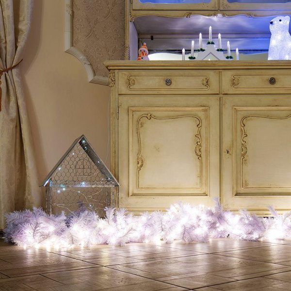 Гирлянда светодиодная "Мишура LED" 6м 576LED бел. 35Вт 220-240В IP20 провод ПВХ прозр. Neon-Night 303-615