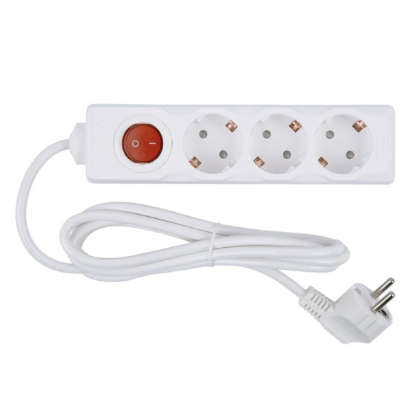 Удлинитель 3х2м с заземл. 16А Ultra S-GCU3-2B WHITE бел. Uniel UL-00010015
