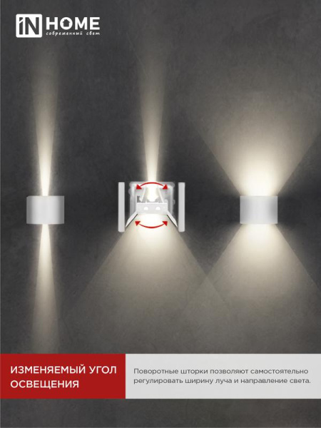 Светильник светодиодный ДБУ DOT-R15W 15Вт 3000К IP65 уличный круглый бел. IN HOME 4690612055510