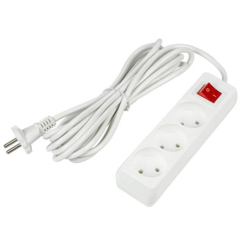 Удлинитель 3х5м без заземл. 10А Ultra S-CU3-5B WHITE бел. Uniel UL-00009996