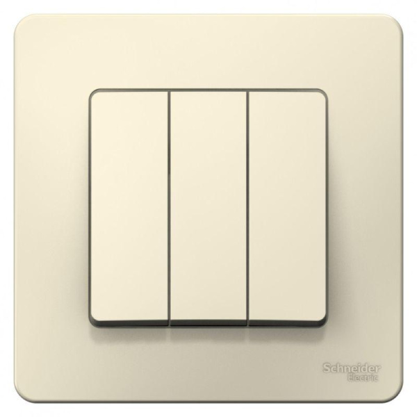 Выключатель 3-кл. СП Blanca 10А IP20 (сх. 1+1+1) 250В молочн. SE BLNVS100502
